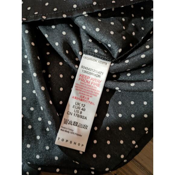 Topshop Polka Dot Scallop Blouse Size 8 - Picture 5 of 13